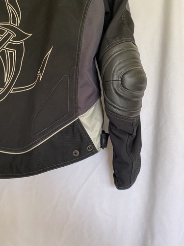 Mens Hein Gericke Motorcycle Jacket Tribal Black Size L Armoured Bikers Jacket - Picture 11 of 14