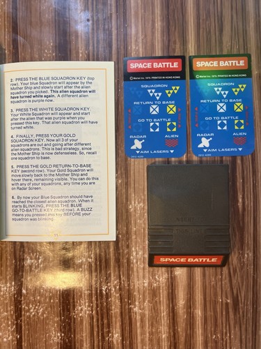 Space Battle Intellivision Video Game Cartridge Instructions Manuel Overlay 1979 - Picture 2 of 6