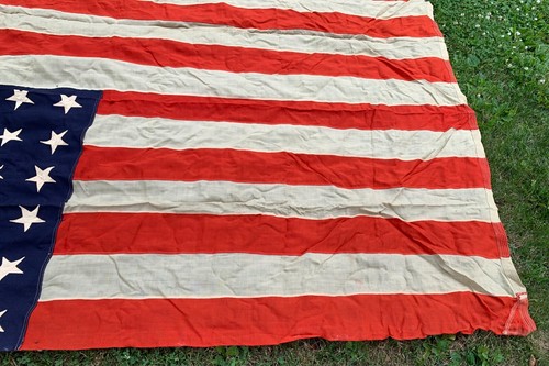 Vintage Geo B. Carpenter 48 Star American Flag 68" x 105" Made in Chicago - Bild 6 von 12