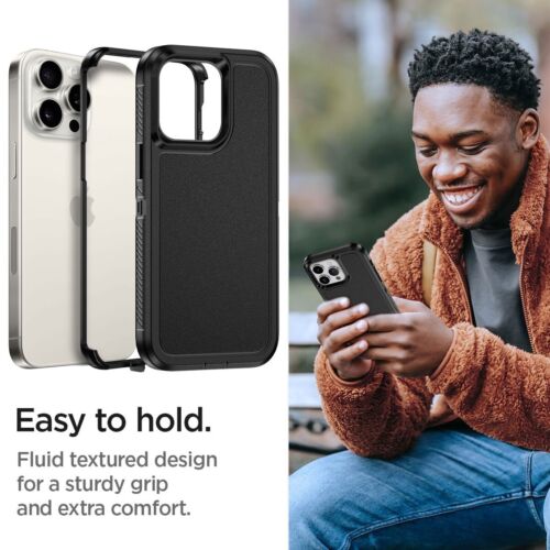 For Apple iPhone 15 Pro Max Rugged Case Dual Layer Phone Cover / Tempered Glass - Picture 9 of 28