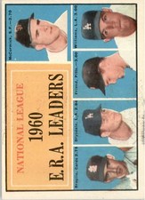 1961 Topps 45 NL ERA Leaders McCormick/Broglio/Drysdale/Friend EX-MT #D269459