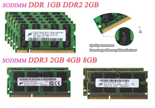 Lot Micron 4GB 2GB Kits DDR2 DDR3 667 800 1333 1600 MHz Laptop Speicher RAM #HP - Picture 1 of 34