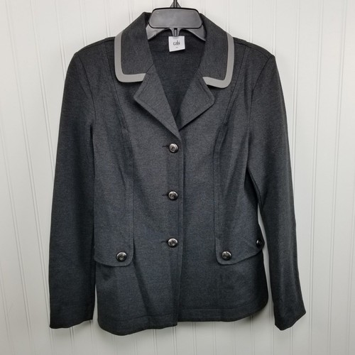 Cabi Blazer Womens Size Small Long Sleeve Ponte Knit Crew Jacket Gray - Picture 2 of 8