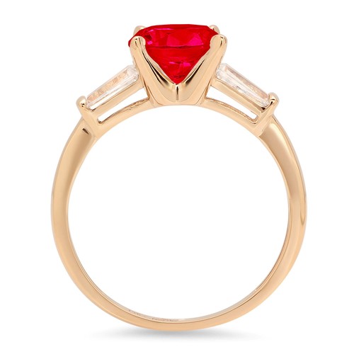 2 tcw Round Cut Engagement Ring for Women, 14K Yellow Gold Ruby Promise Ring - Picture 11 of 11