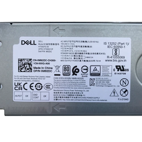 For Alienware R13 R14 T3660 H750EPS-00 750W Power Supply M92DC M2G8X MP23Y NW4C3 - Picture 2 of 5