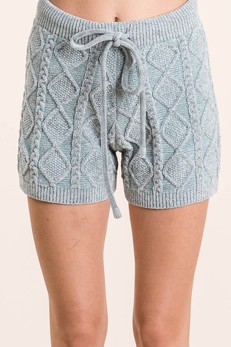 Sage Cable Knit Soft Chenille Lounge Set High Quality Pajama Set - Picture 4 of 9
