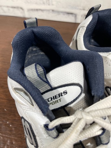 Mens Sketchers Sport Energy Afterburn 8 White And Navy SN 50081 - Picture 17 of 19