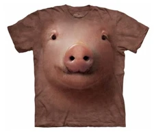 Pigs Baby Pig Face Farm Oink Squeal Swine Hog Animal T-Shirt Mountain Pink S-3X
