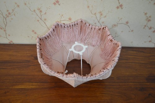 Lampshade scallop pink gathering hand-stitched table lampshade floor lampshade - Picture 4 of 10