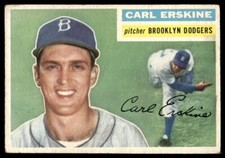 1956 Topps Baseball Card Carl Erskine Brooklyn Dodgers #233 EX