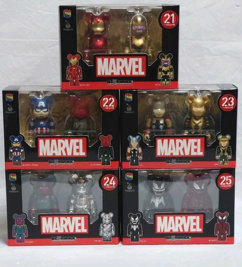 【Complete Set】MARVEL / \"BE@RBRICK\" 2021 BE @ RBRICK Bearbrick Marvel Avengers figure Vilans pair