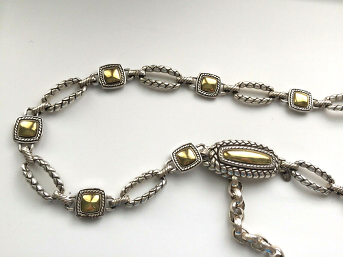 Cinturón de cadena occidental para damas metal tono dorado conchos plateado aspecto trenzado talla grande - Imagen 5 de 10