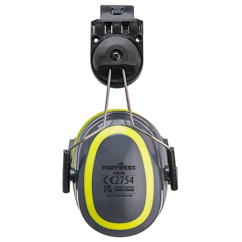 PORTWEST PW76 HV Extreme Ear Defenders Helmet Medium Clip-On Adjustable Safety - Picture 4 of 4