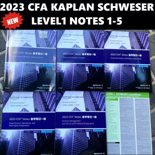 BRAND NEW 2023 CFA Level 1 Kaplan Schweser Notes Books 1-5 + QUICKSHEET - Picture 1 of 6