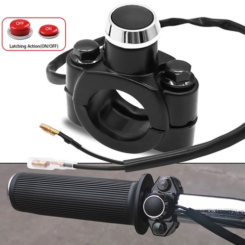 For 7/8" Handlebar Motorcycle Kill ON OFF Switch Push Button Headlight Fog Spot - Foto 2 di 11