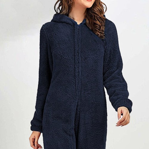 Men Women 1Onesie Fleece Jumpsuit Teddy Bear Hooded All In One Dressing Gown PJs - Picture 53 of 86