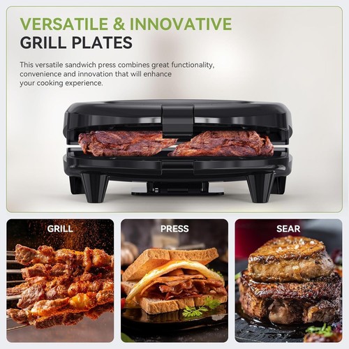 OSTBA Sandwich Maker, 2 Slice Grilled Cheese Maker with Non-stick Grill Plates - Picture 5 of 6