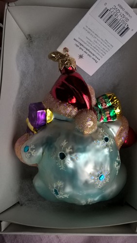 Christopher Radko 5" Glass Christmas Ornament Snowman Chubby Cheer Baby Einstein - Picture 6 of 12