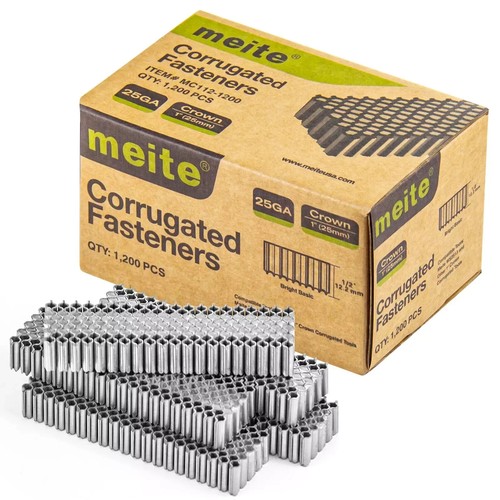 1,200-8,000 PCS meite 25 Gauge 1" Crown Corrugated Fasteners 1/4" to 1/2" Length - Picture 30 of 38