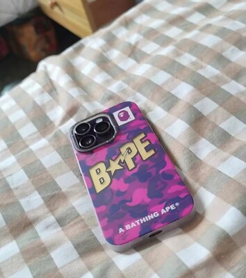 Bape iPhone 16 plus Pro Max purple Camo Phone Case Brand New | eBay