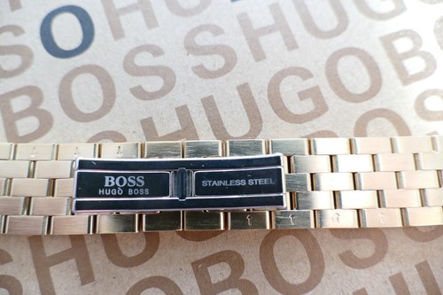New Hugo BOSS mens watch bracelet clasp strap Metropolis 1100 18k Gold plated - Picture 2 of 18