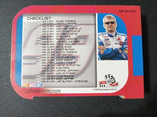 2003 Press Pass VIP Making the Show 24 Insert Card Set NASCAR Racing - Picture 6 of 8