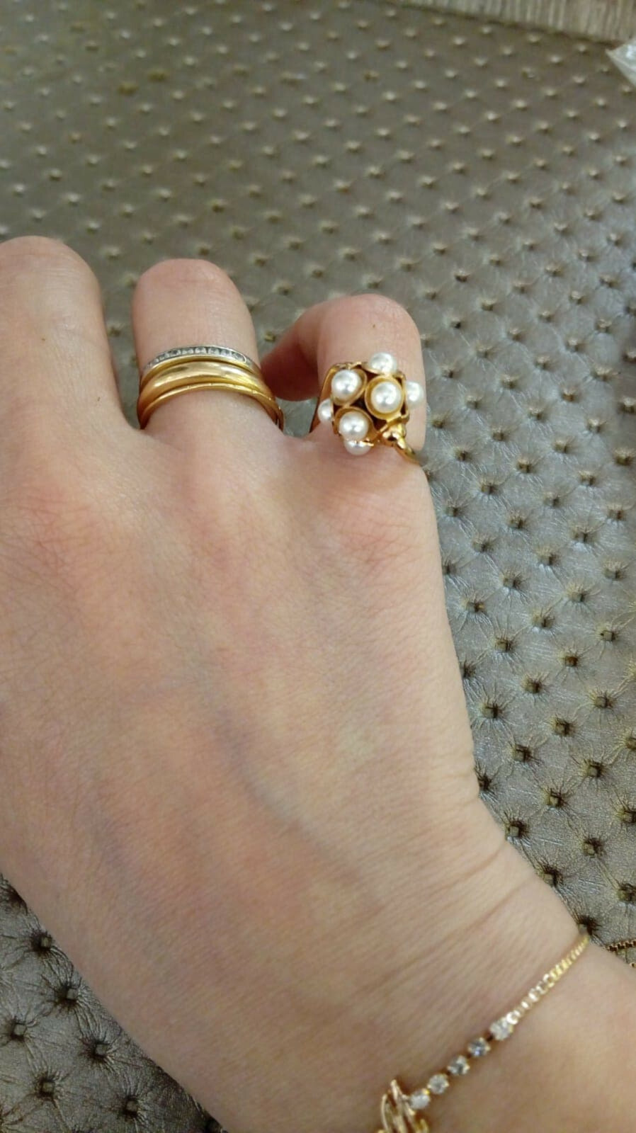 Anello donna perle cocktail artigianale italiano stile epoca antico regalo mamma Nowa cena