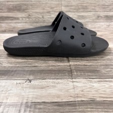 Crocs Iconic Slides Mens 8 Womens 10 Black Sandals Comfort Water Slip On Shoes