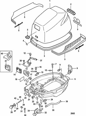 Mercury Marine Outboard Motor 15 Horsepower HP Parts List Diagram