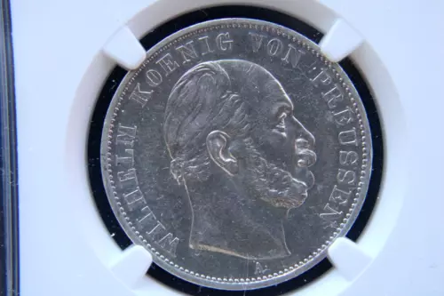 Germany,Prussia 1871 1 Thaler Victory Over France NGC AU55