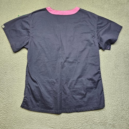 Med Couture Scrub Top Women's Small Blue Short Sleeve Nursing Medical - Picture 16 of 17