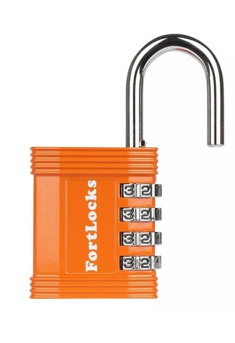 Padlock - 4 Digit Combination Lock for Gym Outdoor & School Locker, Fence, Ca... - Picture 2 of 5