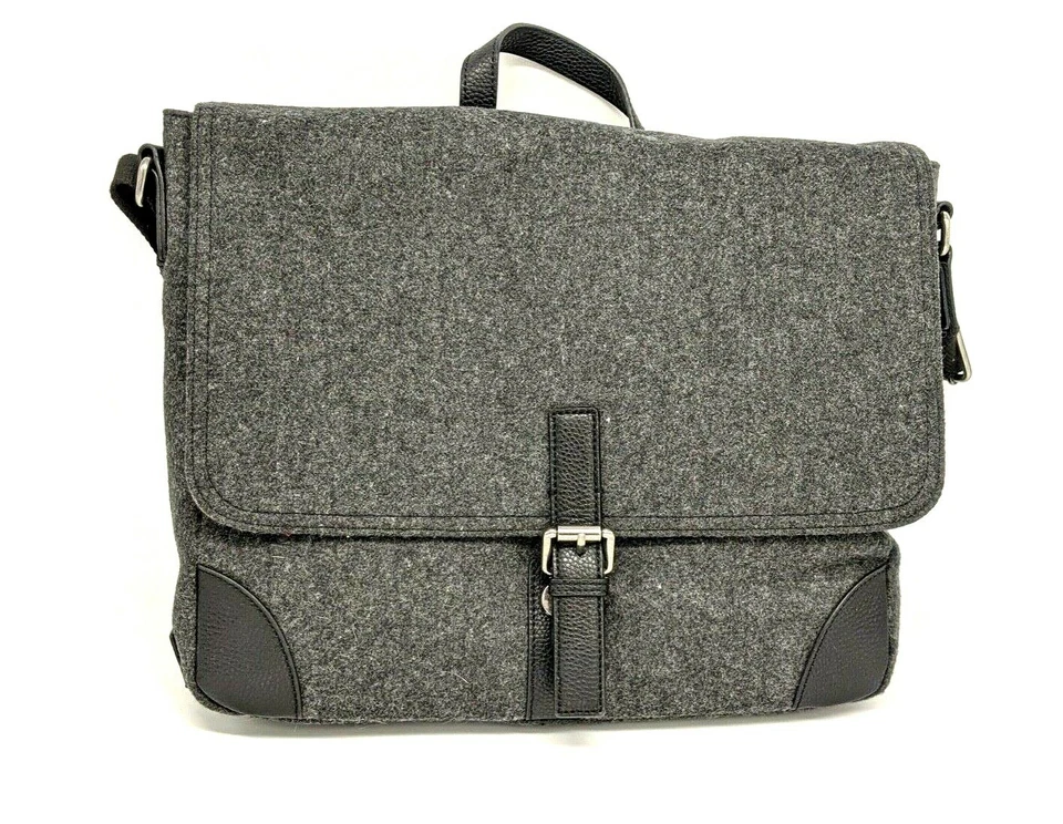 BOLSA MENSAJERA DE FIELTRO ESSEX ~ UNISEX ~ CARBÓN/NEGRO ~ BOLSA DE PAÑALES Foto 2 de 3