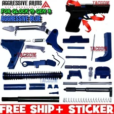 AGGRESSIVE ARMS DARK BLUE Slide + Lower Parts Kit fr GLOCK 19 GEN 1 2 3 UPK LPK
