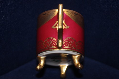 Mitterteich Bavaria Cappuccino Demitasse Footed Cup Saucer, Burgundy & Gold - Picture 11 of 17