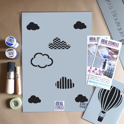 Cloud Pattern Stencil Nursery Wall Decorating Bespoke Home Decor - Picture 2 of 12
