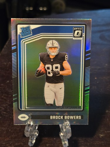 2024 Donruss Optic Brock Bowers Silver Holo Rated Rookie Raiders #215