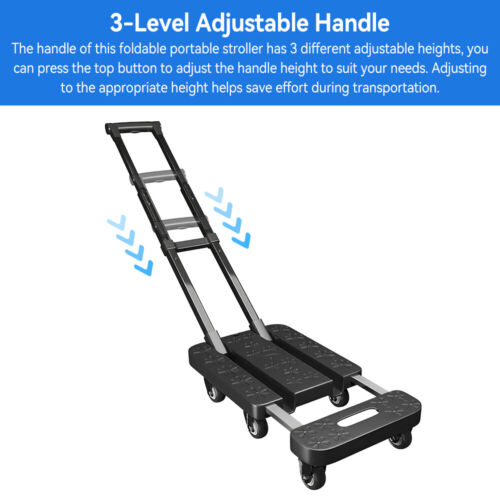 Heavy Duty 270kg Folding Platform Trolley Hand Truck Foldable Carrying Cart - Picture 8 of 13