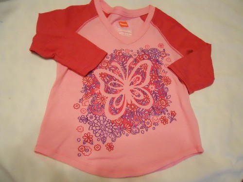 Hanes Tee Shirts Size 4-16 Girls XS S M L XL Children Baseball Kids - Picture 3 of 16