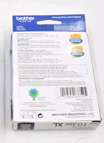 NEW Sealed Genuine Brother LC103BK XL High-Yield Ink Black EXP 07/2018 - Picture 2 of 3