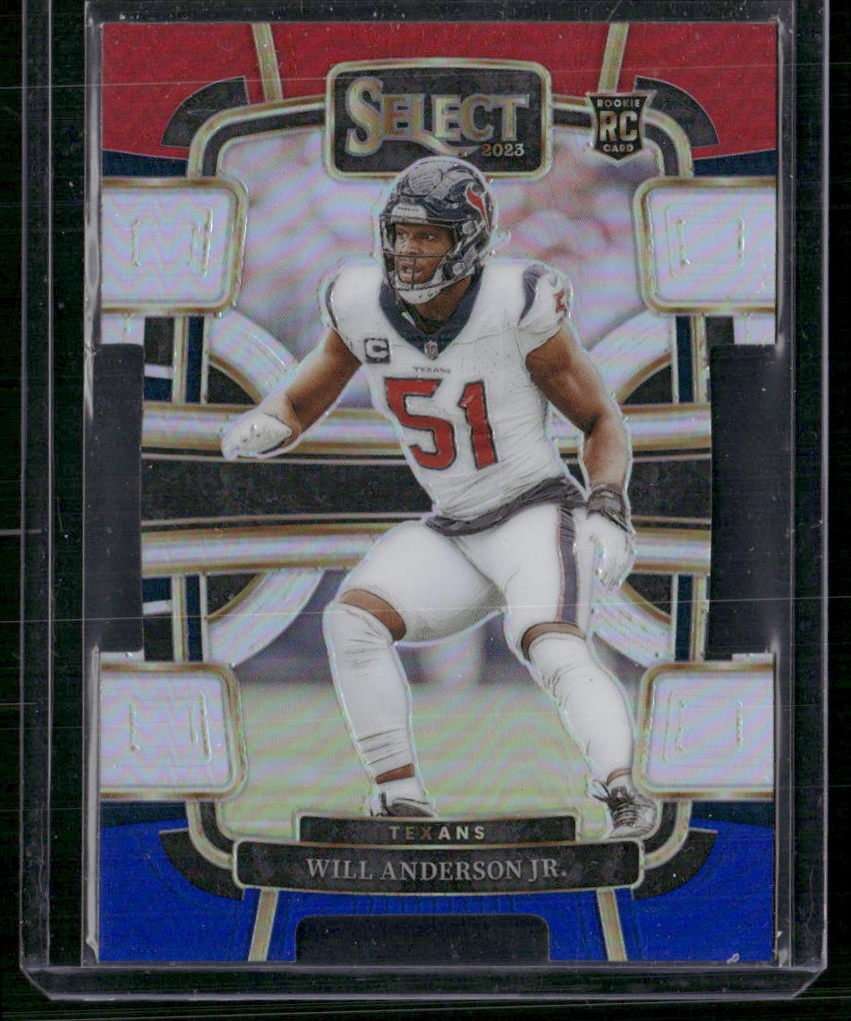 2023 Panini Select #40 Will Anderson Jr. Red and Blue Prizms Die Cut