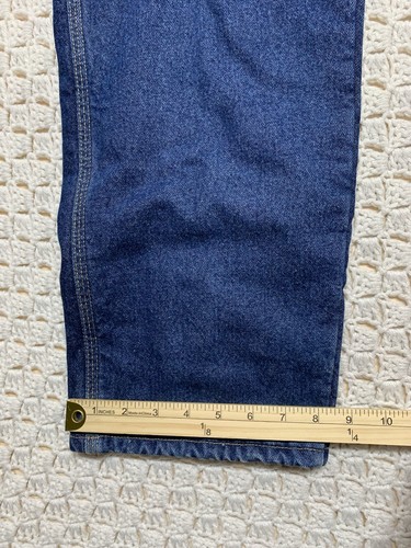 Wrangler Riggs Workwear Jeans Mens 35x34 Blue Denim Fleece Lined Thermal Pants - Picture 9 of 10