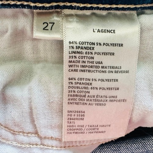 L'Agence Tati High Rise Crop Flare Jeans Size 27 Hayward Blue Denim - Picture 4 of 7