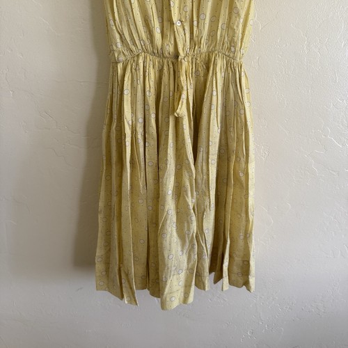 Beautiful Antique Edwardian Girl’s Yellow Print Dress Lace & Velvet Collar 1910s - Picture 8 of 17