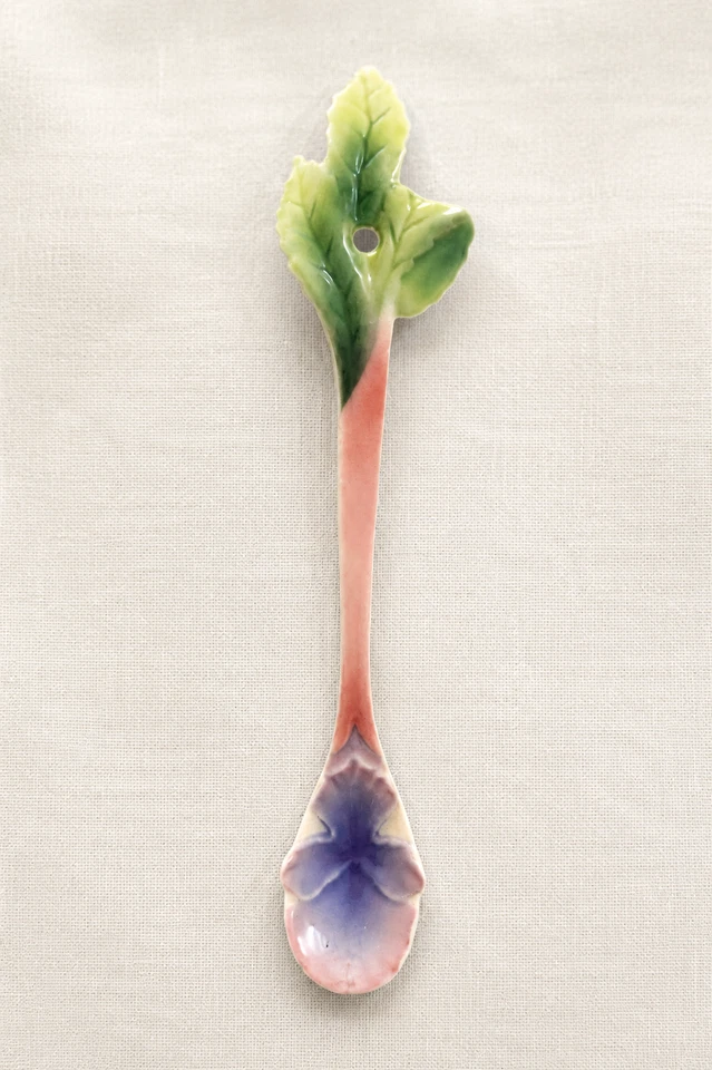 Franz Collection Porcelain Flower Spoon FZ00458 Hand Painted 'Sage Herb' - Image 1 of 4