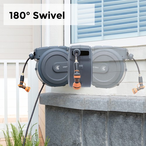Giraffe Tools Metal Retractable Hose Reel 130 FT Wall Mounted Heavy Duty Hose... - Picture 4 of 7