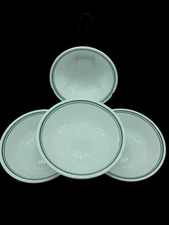 Corelle Country Cottage Cereal Bowls Set of 4 Blue Green Stripe 6 1/4" Vintage