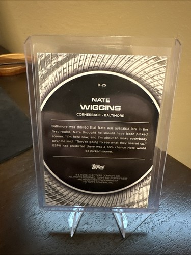 2024 Topps Finest Football NATE WIGGINS RC Baltimore Ravens Finest Debuts #D-25 - Picture 2 of 2