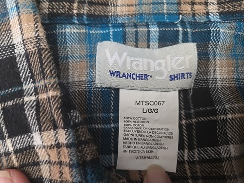 Wrangler Wrancher Pearl Snap Flannel Shirt Mens Size Large Plaid Western N2 - Picture 3 of 7