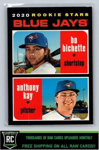 2020 Topps Heritage Blue Jays Rookie (Bo Bichette / Anthony Kay) #52 Rookie